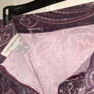 Notations Plum and Blush Paisley Skirt